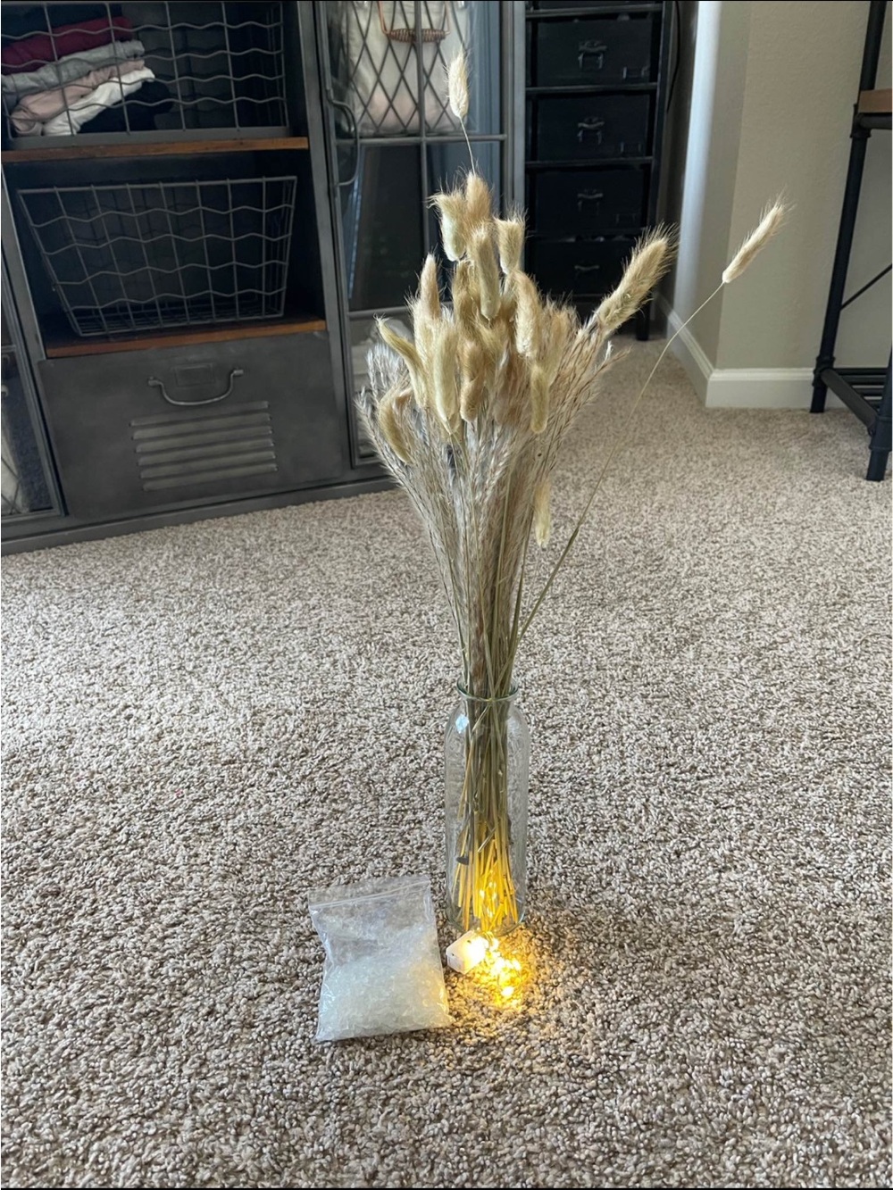 Plumes with lights and vase
